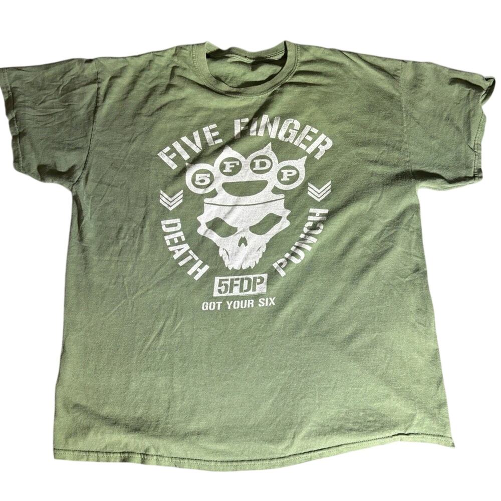 Men's Short Sleeve Green Five Finger Death Punch T-Shirt - Picture 2 of 9